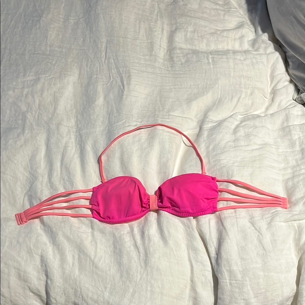 Pink Strappy Bikini Top
